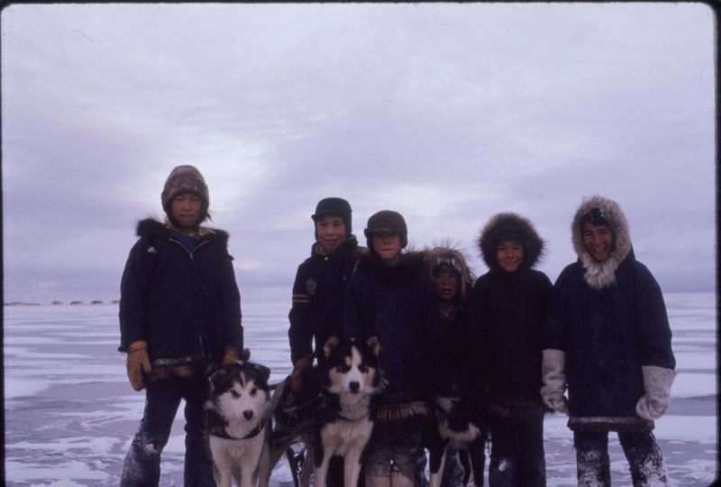 Paulatuk kids on nearby ice (Nov '73)0.jpg