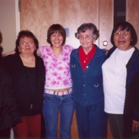 Left to Right; Bertha Allen, Clara Phillips, Jeannie Bennett, Emily Stillwell, Annie Aleekuk, Inuvik Elder Program, May 19, 2005.jpg